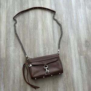 Rebecca Minkoff Brown Leather Chain Strap Crossbody Bag
